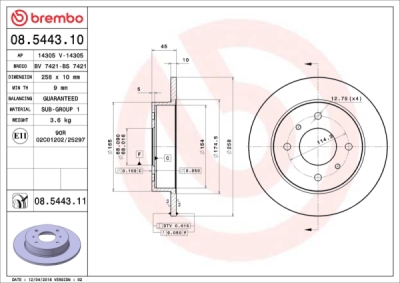 Disc frana BREMBO 08.5443.11
