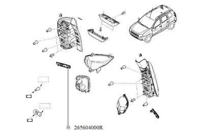 Catadioptru bara spate drp ORIGINAL RENAULT 265604000R