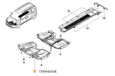 Acoperire motor ORIGINAL RENAULT 758908453R