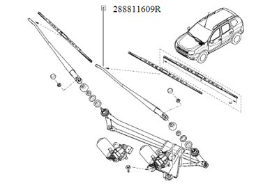 Brat stergator stanga fata ORIGINAL RENAULT 288811609R