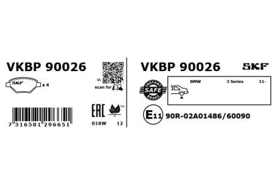 Set placute frana SKF VKBP 90026