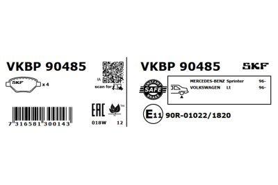 Set placute frana SKF VKBP 90485