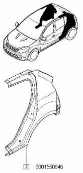 Aripa spate stanga sand ORIGINAL RENAULT 6001551380