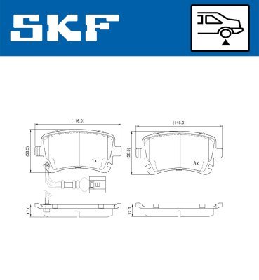 Set placute frana SKF VKBP 90066 E