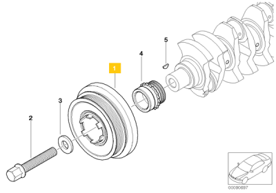 Fulie curea, arbore cotit ORIGINAL BMW 11237805696