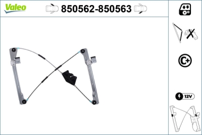 Mecanism actionare geam VALEO 850562