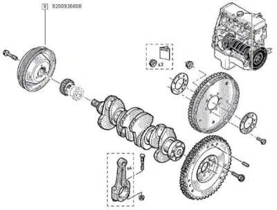 Fulie arbore cotit 1.4 ORIGINAL RENAULT 8200936808