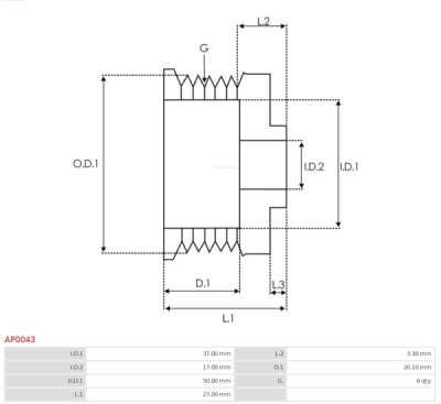 Filtru aer AS-PL AP0043