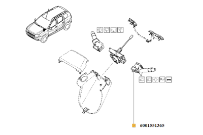 Comutator coloana directie ORIGINAL RENAULT 6001551365