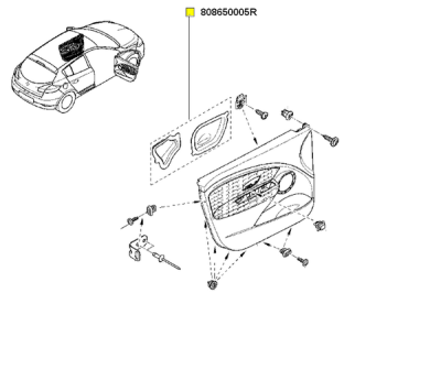 Folie insonorizanta usa stanga fata ORIGINAL RENAULT 808650005R