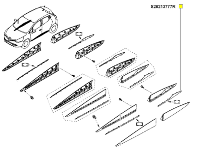 Elemente decorative/protectie, portiera ORIGINAL RENAULT 82 82 137 77R