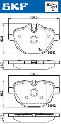 Set placute frana SKF VKBP 90075