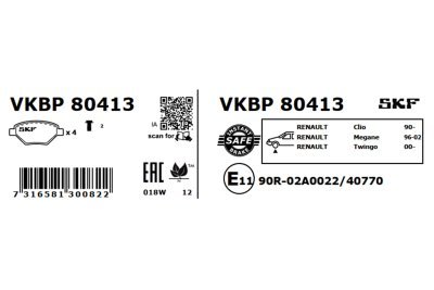 Set placute frana SKF VKBP 80413