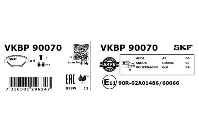 Set placute frana SKF VKBP 90070