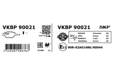 Set placute frana SKF VKBP 90021