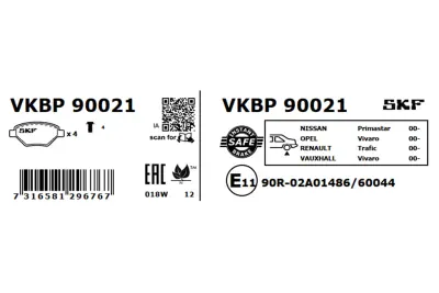 Set placute frana SKF VKBP 90021