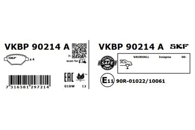 Set placute frana SKF VKBP 90214 A