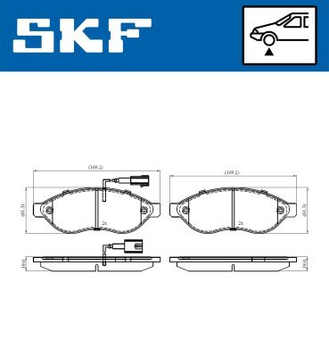 Set placute frana SKF VKBP 80009 E