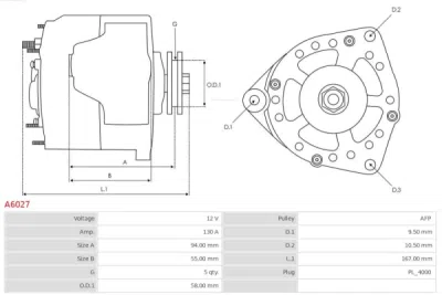 Generator / Alternator AS-PL A6027