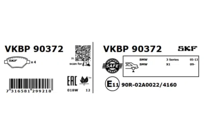 Set placute frana SKF VKBP 90372