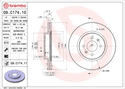 Disc frana BREMBO 09.C174.11