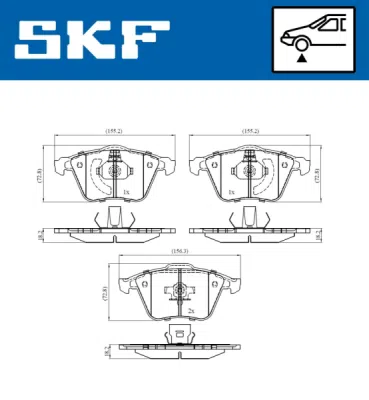 Set placute frana SKF VKBP 80272