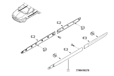 Elemente decorative/protectie, aripa ORIGINAL RENAULT 7700410278