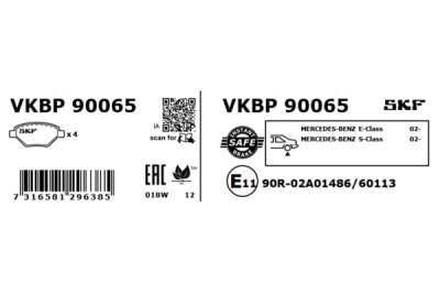 Set placute frana SKF VKBP 90065