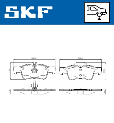 Set placute frana SKF VKBP 90065