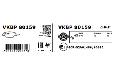 Set placute frana SKF VKBP 80159