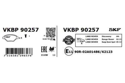Set placute frana SKF VKBP 90257