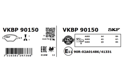 Set placute frana SKF VKBP 90150