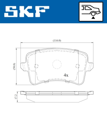Set placute frana SKF VKBP 90150