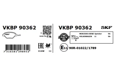 Set placute frana SKF VKBP 90362