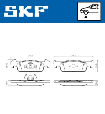 Set placute frana SKF VKBP 80376