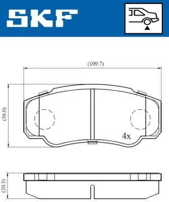 Set placute frana SKF VKBP 90510