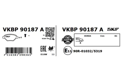 Set placute frana SKF VKBP 90187 A