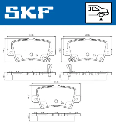 Set placute frana SKF VKBP 90187 A