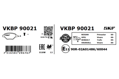 Set placute frana SKF VKBP 90021