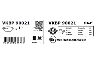 Set placute frana SKF VKBP 90021