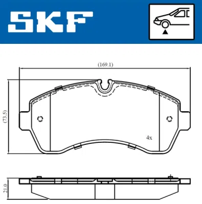 Set placute frana SKF VKBP 80115