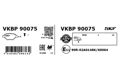 Set placute frana SKF VKBP 90075