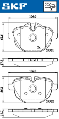 Set placute frana SKF VKBP 90075