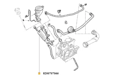 Separator ulei, ventilatie bloc motor ORIGINAL RENAULT 8200 707 066