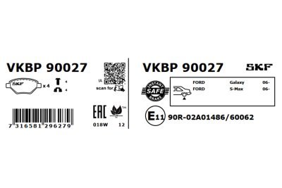 Set placute frana SKF VKBP 90027