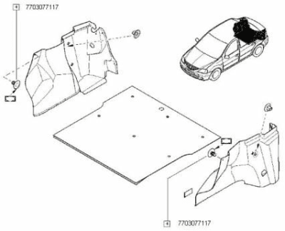 Clips, acoperire decorativa si protectie ORIGINAL RENAULT 7703077117