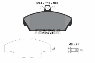 Set placute frana TEXTAR 2151504