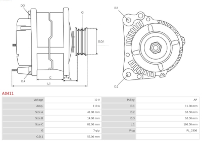 Filtru aer AS-PL A0411