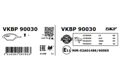 Set placute frana SKF VKBP 90030