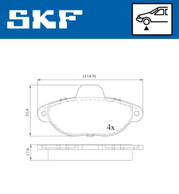 Set placute frana SKF VKBP 80087 E